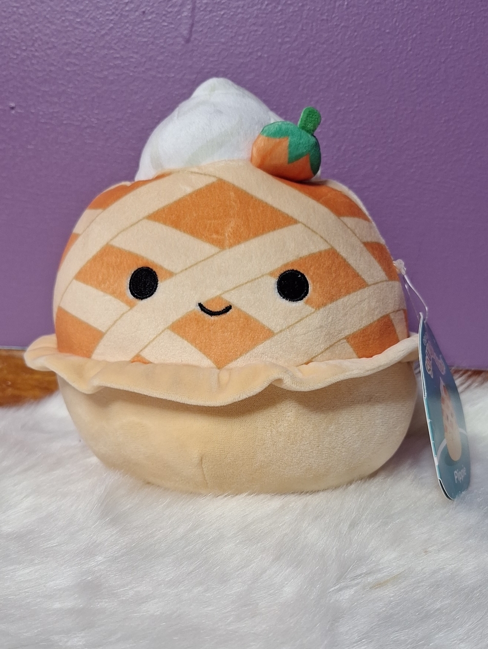 Squishmallows Orange & Cream Lattice Pie Plush with Whipped Top